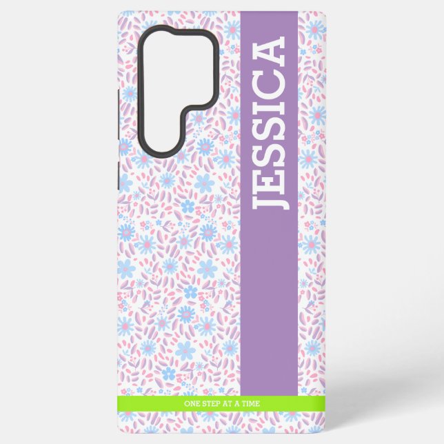 Funda Para Samsung Galaxy Nombre floral personalizado Funda de Samsung (Reverso )
