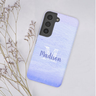 Funda Para Samsung Galaxy S22 Nombre inicial lindo de lavanda púrpura acuarela