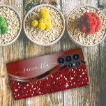 Funda Para Samsung Galaxy S22 Ultra Nombre manuscrito Glam Red Metalizado Purpurina s1<br><div class="desc">El diseño es una foto y los fundas no están hechos con purpurinas, secuencias, metales o bosques reales. Este diseño también está disponible en otros modelos de teléfono. Elija Tipo de dispositivo para ver otros fundas de iPhone, Samsung Galaxy o Google. Algunos estilos se pueden cambiar seleccionando Estilo si se...</div>