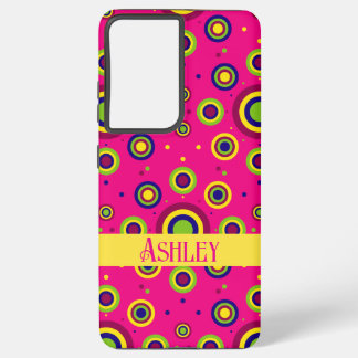 Funda Para Samsung Galaxy S21 Ultra Nombre personalizado abstracto de magenta