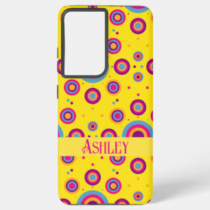Funda Para Samsung Galaxy S21 Ultra Nombre personalizado Amarillo abstracto