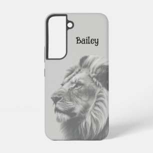 Funda Para Samsung Galaxy S22 Nombre personalizado Arte de león vida silvestre n