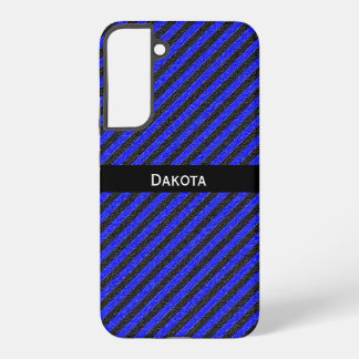 Funda Para Samsung Galaxy S22+ Nombre personalizado Bandas diagonales texturadas 