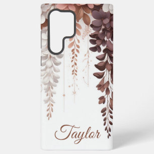 Funda Para Samsung Galaxy S22 Ultra Nombre personalizado Cocoa Rose Wisteria Cascada
