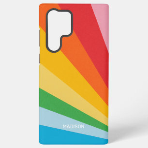 Funda Para Samsung Galaxy S22 Ultra Nombre personalizado colores de arcoíris