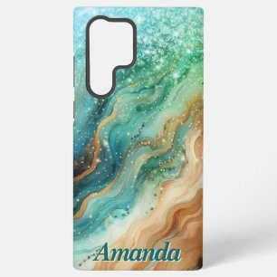 Funda Para Samsung Galaxy S22 Ultra Nombre personalizado de Ocean Swirl