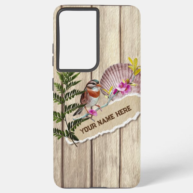 Funda Para Samsung Galaxy Nombre personalizado de pintura de aceite de mader (Reverso )