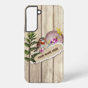 Funda Para Samsung Galaxy S22+ Nombre personalizado de pintura de aceite de mader