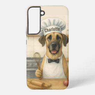 Funda Para Samsung Galaxy S22+ Nombre Personalizado Divertido Chef Perro Gran Dan