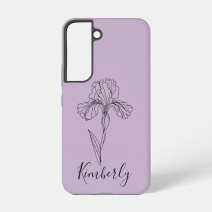 Funda Para Samsung Galaxy S22 Nombre personalizado flor de nacimiento de febrero