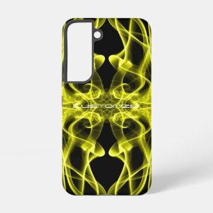 Funda Para Samsung Galaxy S22 Nombre personalizado humo amarillo simétrico negro
