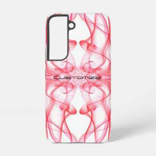 Funda Para Samsung Galaxy S22 Nombre personalizado humo rojo simétrico blanco