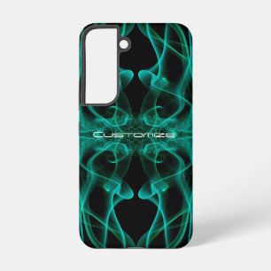 Funda Para Samsung Galaxy S22 Nombre personalizado humo verde simétrico negro
