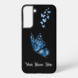 Funda Para Samsung Galaxy S22+ Nombre personalizado Mariposa Azul Samsung Galaxy 