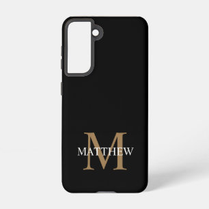 Funda Para Samsung Galaxy S21 Nombre personalizado Monograma negro