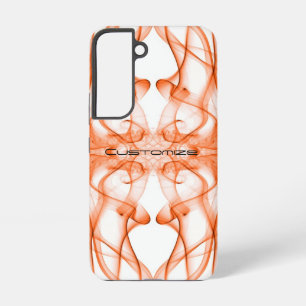 Funda Para Samsung Galaxy S22 Nombre personalizado Naranja Humo Simétrico Blanco