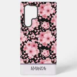 Funda Para Samsung Galaxy S22 Ultra Nombre personalizado patrón floral rosa flor de ce