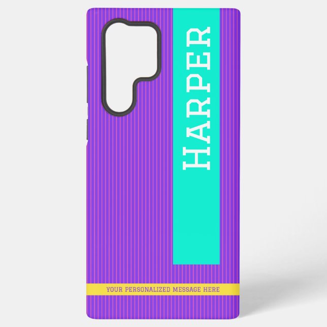 Funda Para Samsung Galaxy Nombre personalizado púrpura moderno (Reverso )