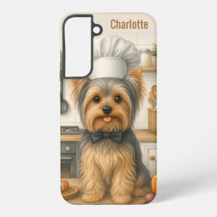 Funda Para Samsung Galaxy S22+ Nombre Personalizado Yorkshire Terrier Perro Chef