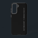 Funda Para Samsung Galaxy S21 Nombre profesional minimalista Negro<br><div class="desc">Este minimalista y moderno estuche de teléfono incluye tu nombre en un fondo negro. Personalice sus necesidades. Puedes encontrar más productos a juego en mi tienda.</div>