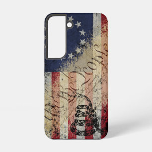 Funda Para Samsung Galaxy S22 Nosotros El Pueblo Bandera Americana y Serpiente