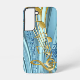 Funda Para Samsung Galaxy S22 Notas Musicales Azules Bebé de Moda