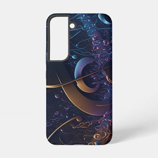 Funda Para Samsung Galaxy Notas Musicales Azules de Moda (Reverso )