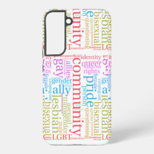 Funda Para Samsung Galaxy S22+ nube de palabras de la comunidad arcoíris LGBTQ+ d