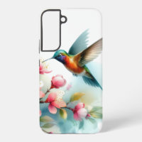 Obra artística de colibrí floral/primavera