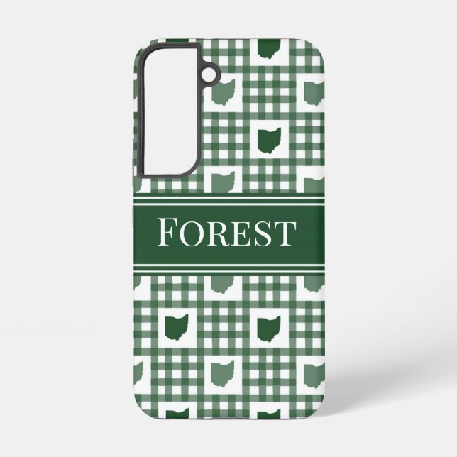 Funda Para Samsung Galaxy Ohio Gingham Verde (Reverso )