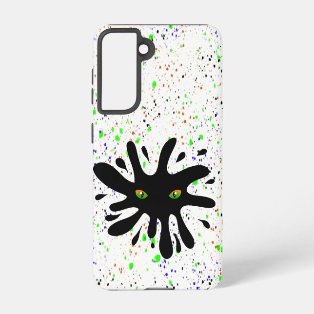 Funda Para Samsung Galaxy Ojos de gato asomando un agujero negro (Reverso )
