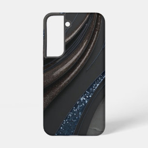 Funda Para Samsung Galaxy S22 Ola de purpurina negra y marrón