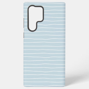 Funda Para Samsung Galaxy S22 Ultra Olas geométricas lineales azules pastel tranquiliz