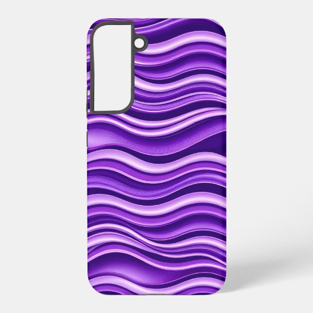 Funda Para Samsung Galaxy Olas violetas y blancas Patrón Resumen moderno (Reverso )