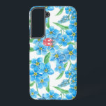 Funda Para Samsung Galaxy S22  Olvídate de mi patrón floral sin fisuras<br><div class="desc">Acuarela diseño de patrones sin fisuras con olvidarme de las flores y los ladybugs.</div>
