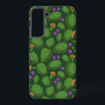 Funda Para Samsung Galaxy S22  Opuntia florida sobre verde oscuro<br><div class="desc">patrón vectorial dibujado a mano con opuncia florida</div>