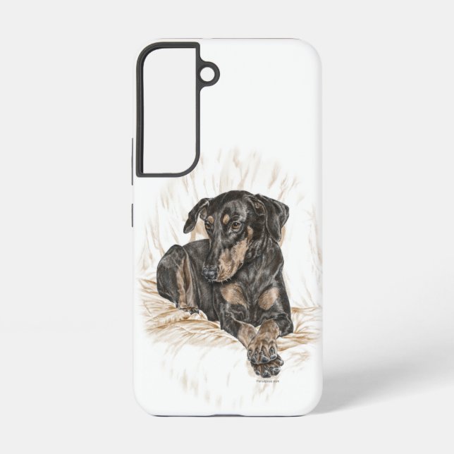 Funda Para Samsung Galaxy Orejas naturales del perro Doberman (Reverso )