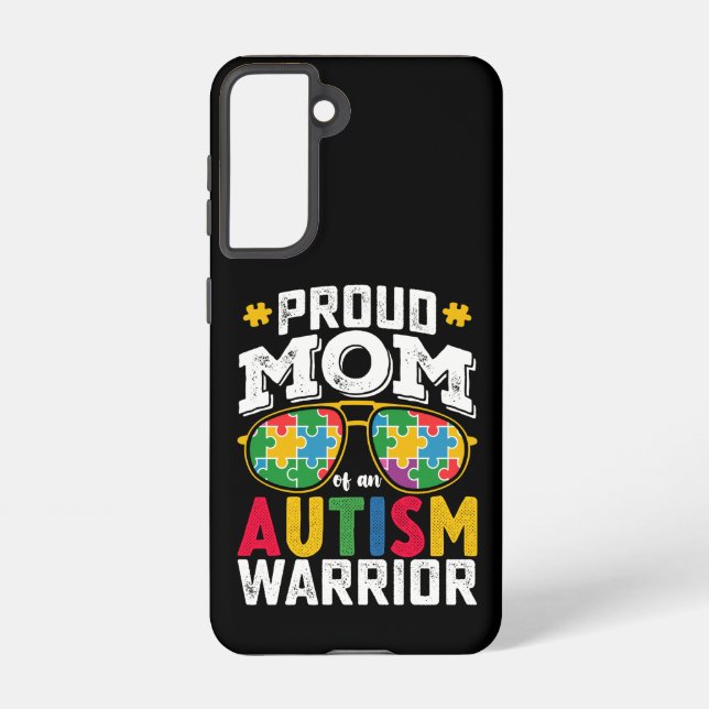 Funda Para Samsung Galaxy Orgullosa Mamá De Una Familia De Guerreros Del Aut (Reverso )