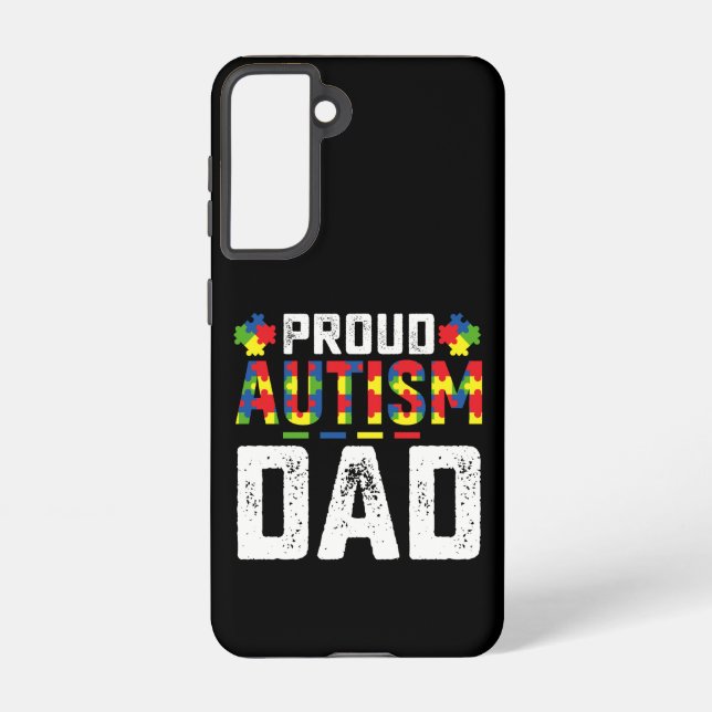 Funda Para Samsung Galaxy Orgulloso autismo papá conciencia familia autista (Reverso )
