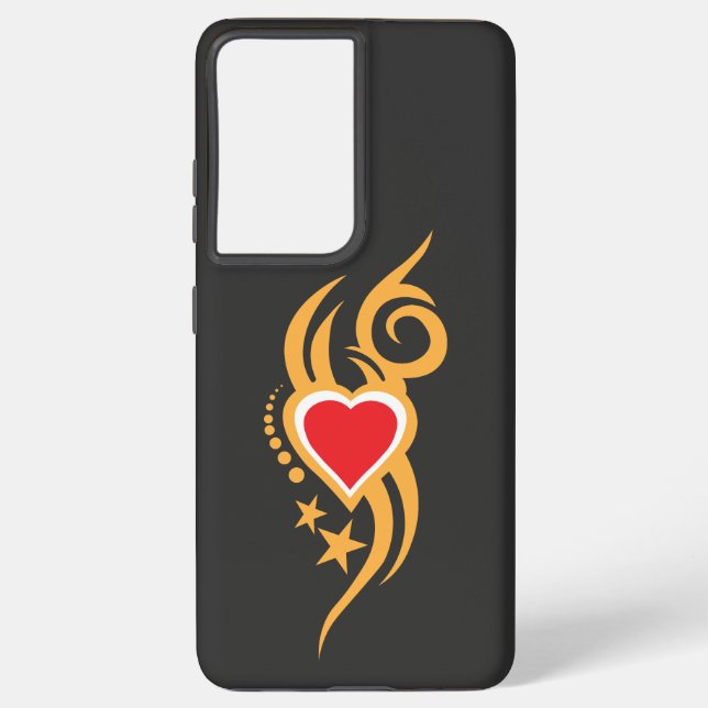 Funda Para Samsung Galaxy Ornamental Floral Heart Tattoo (Reverso )