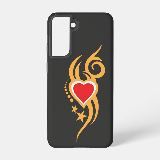 Funda Para Samsung Galaxy Ornamental Floral Heart Tattoo (Reverso )
