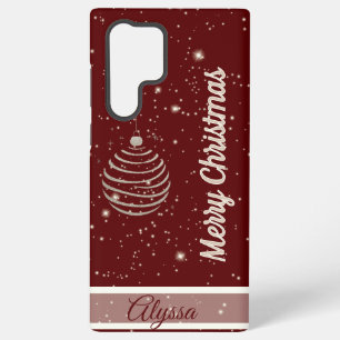 Funda Para Samsung Galaxy S22 Ultra Ornamento navideño espumoso de Feliz