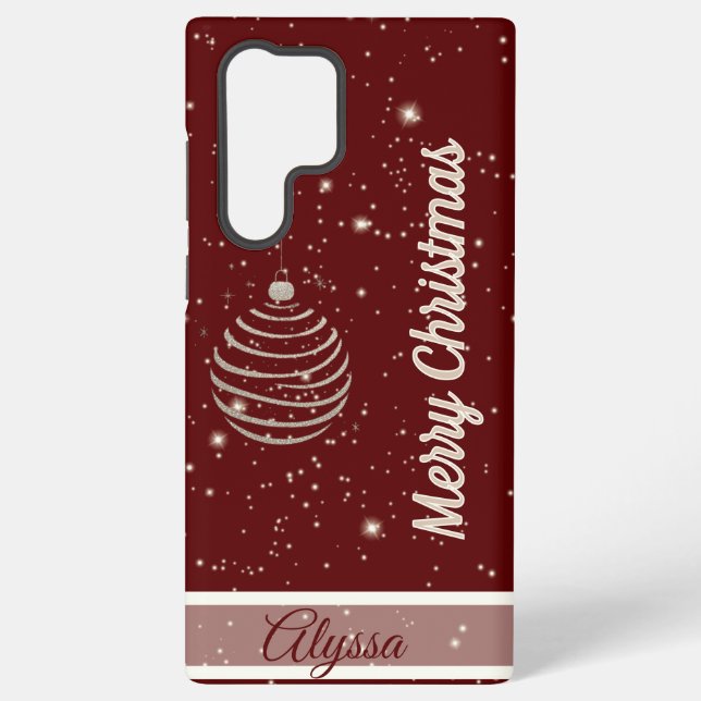 Funda Para Samsung Galaxy Ornamento navideño espumoso de Feliz (Reverso )