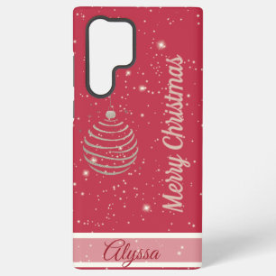 Funda Para Samsung Galaxy S22 Ultra Ornamento navideño espumoso de Feliz