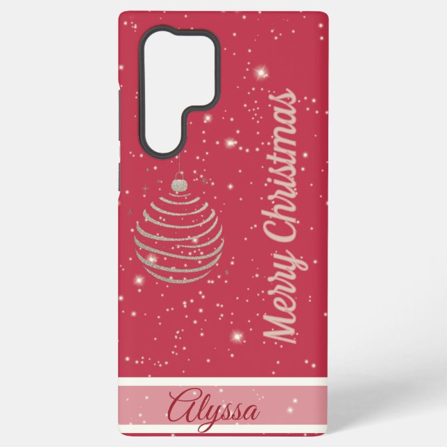Funda Para Samsung Galaxy Ornamento navideño espumoso de Feliz (Reverso )