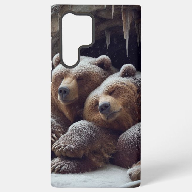 Funda Para Samsung Galaxy Ositos de invierno en cuestas hibernando (Reverso )