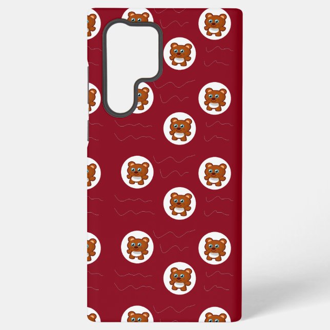 Funda Para Samsung Galaxy Ositos de peluche con un patrón de círculo blanco (Reverso )