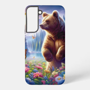 Funda Para Samsung Galaxy S22+ Oso y mariposas alegres y coloridos