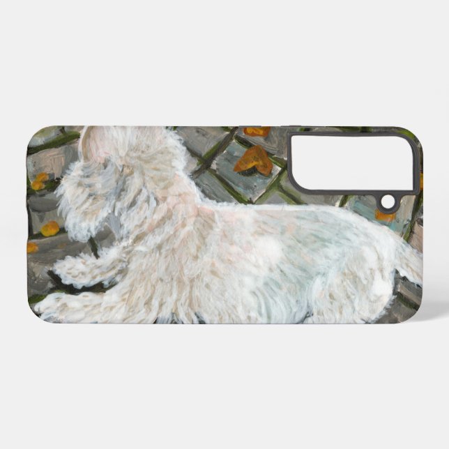 Funda Para Samsung Galaxy Otoño deja a Westie en patio (Reverso Horizontal)