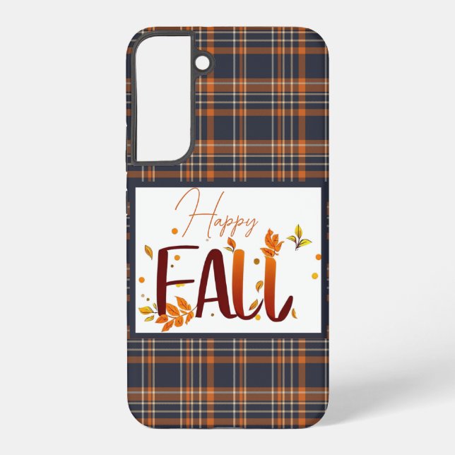 Funda Para Samsung Galaxy Otoño/Hojas/Cuadros (Reverso )